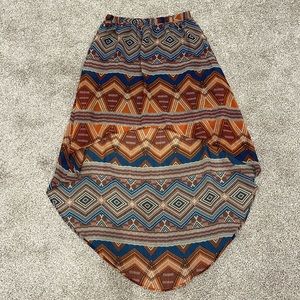Tribal High Low Skirt, size Medium